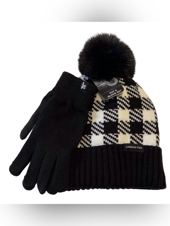 London Fog Other - London Fog Girls Black &White Checkered Hat and Gloves, OS
